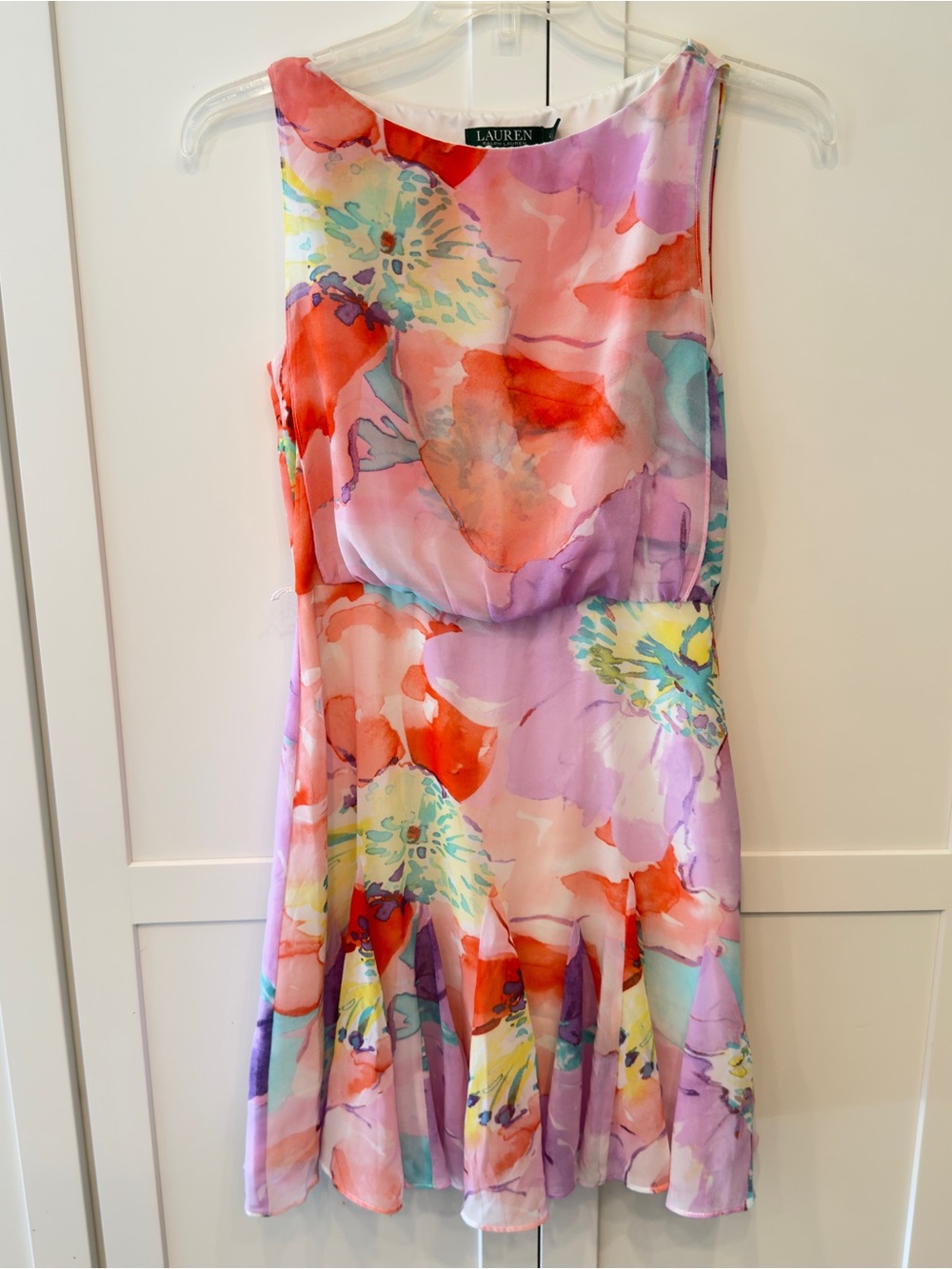 Lauren Ralph Lauren Multi-Floral
Georgette Flounce Watercolor Dress Size 6